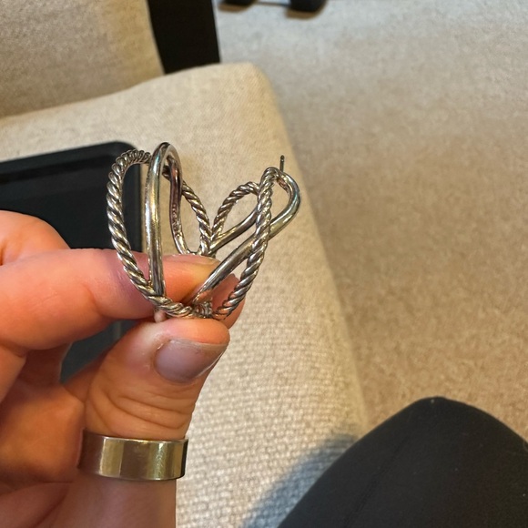 David Yurman Silver Twisted Earrings - Picture 4 of 4